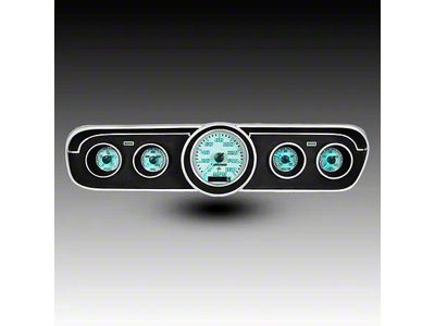 Analog Gauge Panel with GPS Sending Unit with White Faceplate; Teal (65-66 Mustang)