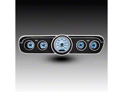 Analog Gauge Panel with White Faceplate; Blue (65-66 Mustang)