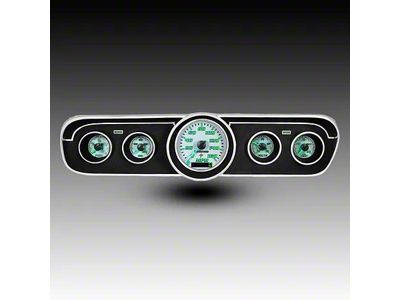 Analog Gauge Panel with White Faceplate; Green (65-66 Mustang)