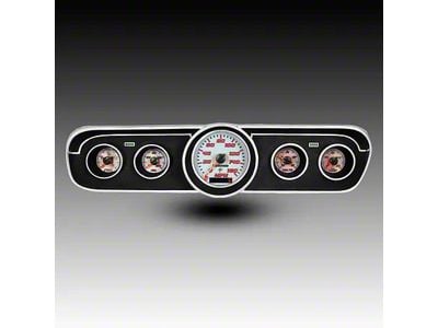 Analog Gauge Panel with White Faceplate; Red (65-66 Mustang)