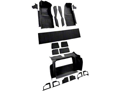 Complete Cutpile Molded Carpet; Black (79-80 Corvette C3 w/ 2-Compartment Doors)