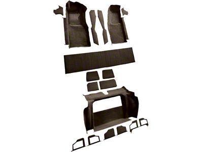 Complete Cutpile Molded Carpet; Brown (1979 Corvette C3 w/ 2-Compartment Doors)