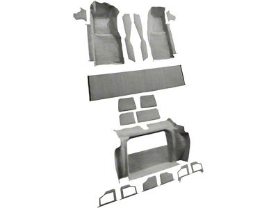 Complete Cutpile Molded Carpet; Gray/Oyster (79-80 Corvette C3 w/ 2-Compartment Doors)