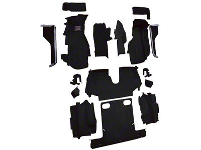 Complete Cutpile Molded Carpet with Heel Pad; Black (86-87 Corvette C4 Convertible)