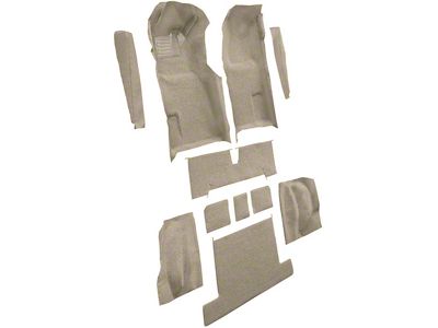 Complete Cutpile Molded Carpet with Heel Pad; Doeskin/Camel Tan (1977 Corvette C3)