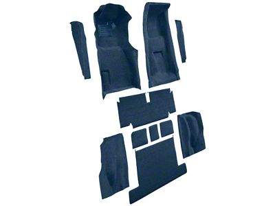 Complete Cutpile Molded Carpet with Heel Pad; Royal Blue (71-75 Corvette C3 Coupe w/ Manual Transmission)