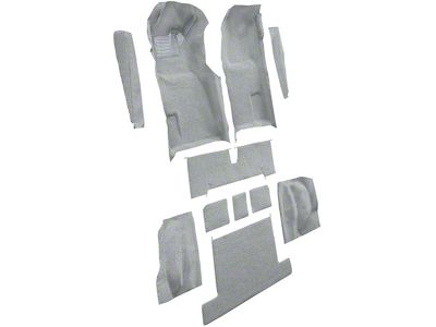 Complete Cutpile Molded Carpet with Heel Pad; Smoke Gray (1977 Corvette C3)