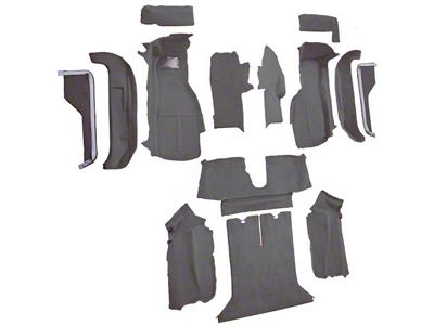 Complete Cutpile Molded Carpet with Heel Pad; Smoke (88-89 Corvette C4 Coupe)