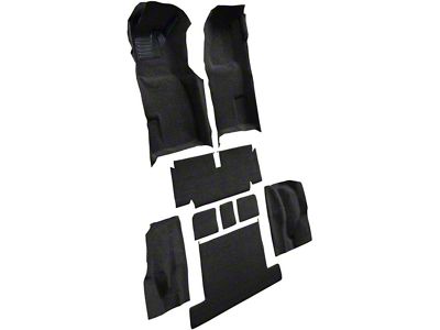 Complete Loop Molded Carpet with Heel Pad; Black (71-75 Corvette C3 Coupe w/ Automatic Transmission)