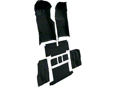 Complete Loop Molded Carpet with Heel Pad; Blue Green (71-72 Corvette C3 Convertible w/ Automatic Transmission)