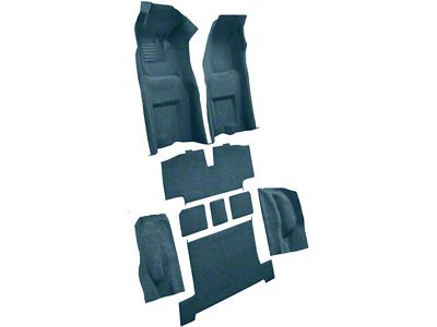 Complete Loop Molded Carpet with Heel Pad; Bright Blue (1968 Corvette C3 w/ Automatic Transmission)