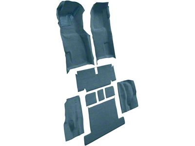 Complete Loop Molded Carpet with Heel Pad; Bright Blue (71-75 Corvette C3 Coupe w/ Automatic Transmission)