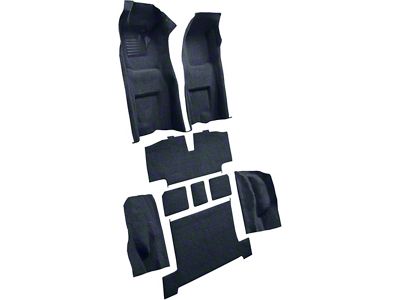 Complete Loop Molded Carpet with Heel Pad; Dark Blue (1968 Corvette C3 w/ Manual Transmission)