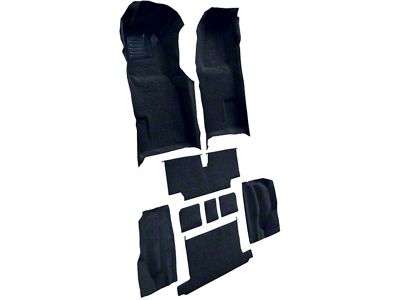 Complete Loop Molded Carpet with Heel Pad; Dark Blue (73-75 Corvette C3 Convertible w/ Automatic Transmission)
