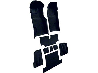 Complete Loop Molded Carpet with Heel Pad; Dark Blue (1976 Corvette C3)