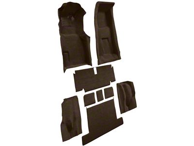 Complete Loop Molded Carpet with Heel Pad; Dark Brown (71-75 Corvette C3 Coupe w/ Manual Transmission)