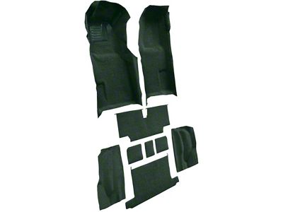 Complete Loop Molded Carpet with Heel Pad; Dark Green (73-75 Corvette C3 Convertible w/ Automatic Transmission)
