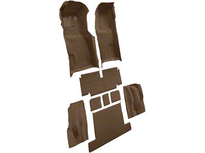 Complete Loop Molded Carpet with Heel Pad; Dark Saddle (71-75 Corvette C3 Coupe w/ Automatic Transmission)