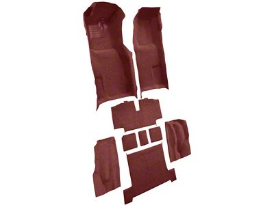 Complete Loop Molded Carpet with Heel Pad; Maroon (1970 Corvette C3 w/ Automatic Transmission)