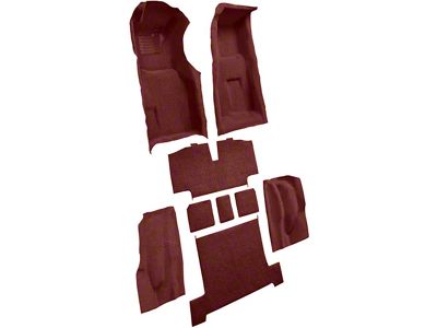 Complete Loop Molded Carpet with Heel Pad; Maroon (1970 Corvette C3 w/ Manual Transmission)