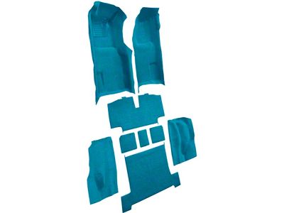 Complete Loop Molded Carpet with Heel Pad; Medium Blue (1969 Corvette C3 w/ Automatic Transmission)