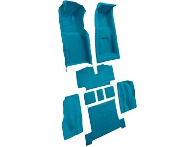 Complete Loop Molded Carpet with Heel Pad; Medium Blue (1969 Corvette C3 w/ Manual Transmission)