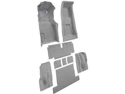 Complete Loop Molded Carpet with Heel Pad; Silver (71-75 Corvette C3 Coupe w/ Manual Transmission)