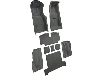 Complete Loop Molded Carpet with Heel Pad and Toe Pad; Gunmetal Gray (69-70 Corvette C3 w/ Manual Transmission)