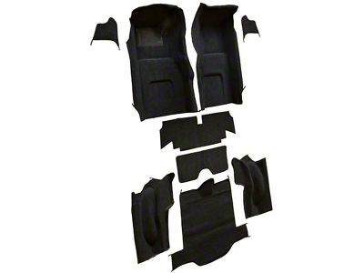 Complete Loop Molded Carpet without Heel Pad; Black (1967 Corvette C2 Coupe)