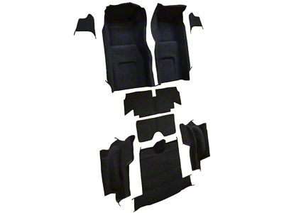 Complete Loop Molded Carpet without Heel Pad; Black (65-66 Corvette C2 Convertible)
