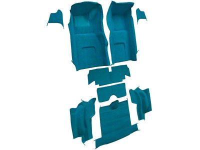 Complete Loop Molded Carpet without Heel Pad; Medium Blue (1967 Corvette C2 Convertible)