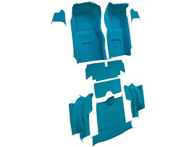 Complete Loop Molded Carpet without Heel Pad; Medium Blue (65-66 Corvette C2 Convertible)