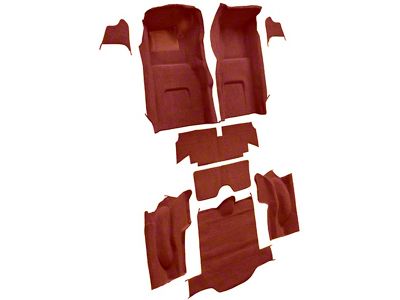 Complete Loop Molded Carpet without Heel Pad; Red (1967 Corvette C2 Coupe)