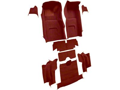Complete Loop Molded Carpet without Heel Pad; Red (1967 Corvette C2 Convertible)