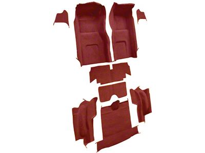 Complete Loop Molded Carpet without Heel Pad; Red (65-66 Corvette C2 Convertible)