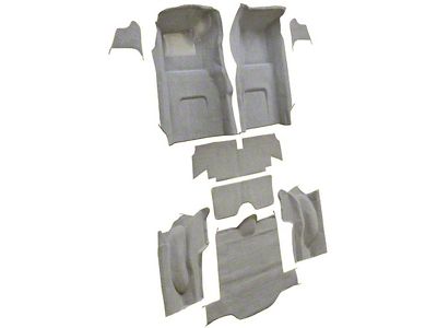 Complete Loop Molded Carpet without Heel Pad; Silver (1967 Corvette C2 Coupe)