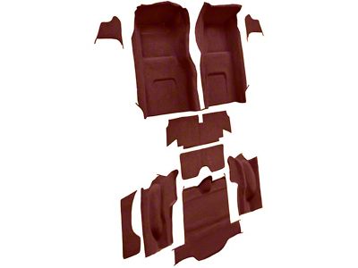 Complete Loop Molded Carpet without Hell Pad; Maroon (1965 Corvette C2 Coupe)