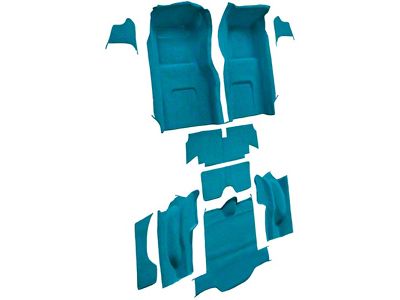 Complete Loop Molded Carpet without Hell Pad; Medium Blue (1965 Corvette C2 Coupe)