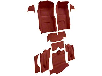 Complete Loop Molded Carpet without Hell Pad; Red (1965 Corvette C2 Coupe)