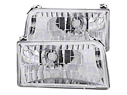 Crystal Headlights; Chrome Housing; Clear Lens (92-96 Bronco)