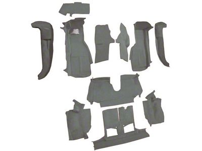 Cutpile Molded Carpet without Door Panels; Medium Gray/Pewter (94-96 Corvette C4 Convertible)