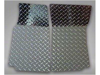 Diamond Plate Front Floor Mats; Polished (68-82 Corvette C3)