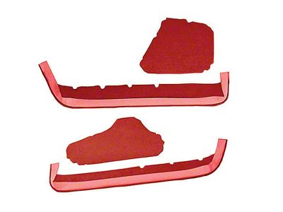 Door Panel Cutpile Carpet Inserts; Flame Red (90-93 Corvette C4)