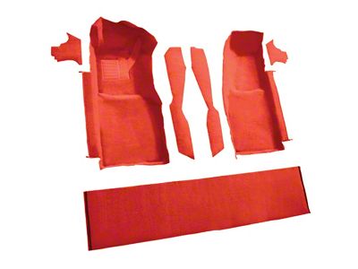 Front Cutpile Molded Carpet with Console Strips, Kick Panels and Door Panels; Firethorn/Medium Red (78-80 Corvette C3)