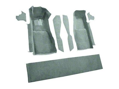 Front Cutpile Molded Carpet with Console Strips, Kick Panels and Door Panels; Silver Green/Jade (81-82 Corvette C3)