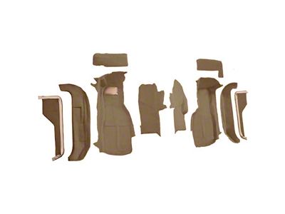 Front Cutpile Molded Carpet; Cognac (88-89 Corvette C4)