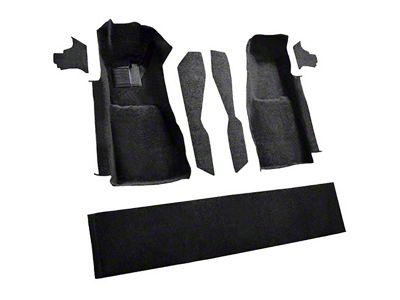 Front Cutpile Molded Carpet with Console Strips, Kick Panels and Door Panels; Black (81-82 Corvette C3)