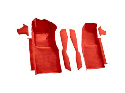 Front Cutpile Molded Carpet with Console Strips and Kick Panels; Firethorn/Medium Red (78-80 Corvette C3)