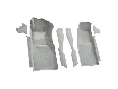 Front Cutpile Molded Carpet with Console Strips and Kick Panels; Silver (78-80 Corvette C3)