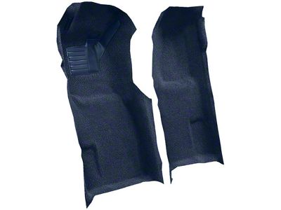 Front Cutpile Molded Carpet with Heel Pad; Blue (71-77 Corvette C3 w/ Automatic Transmission)